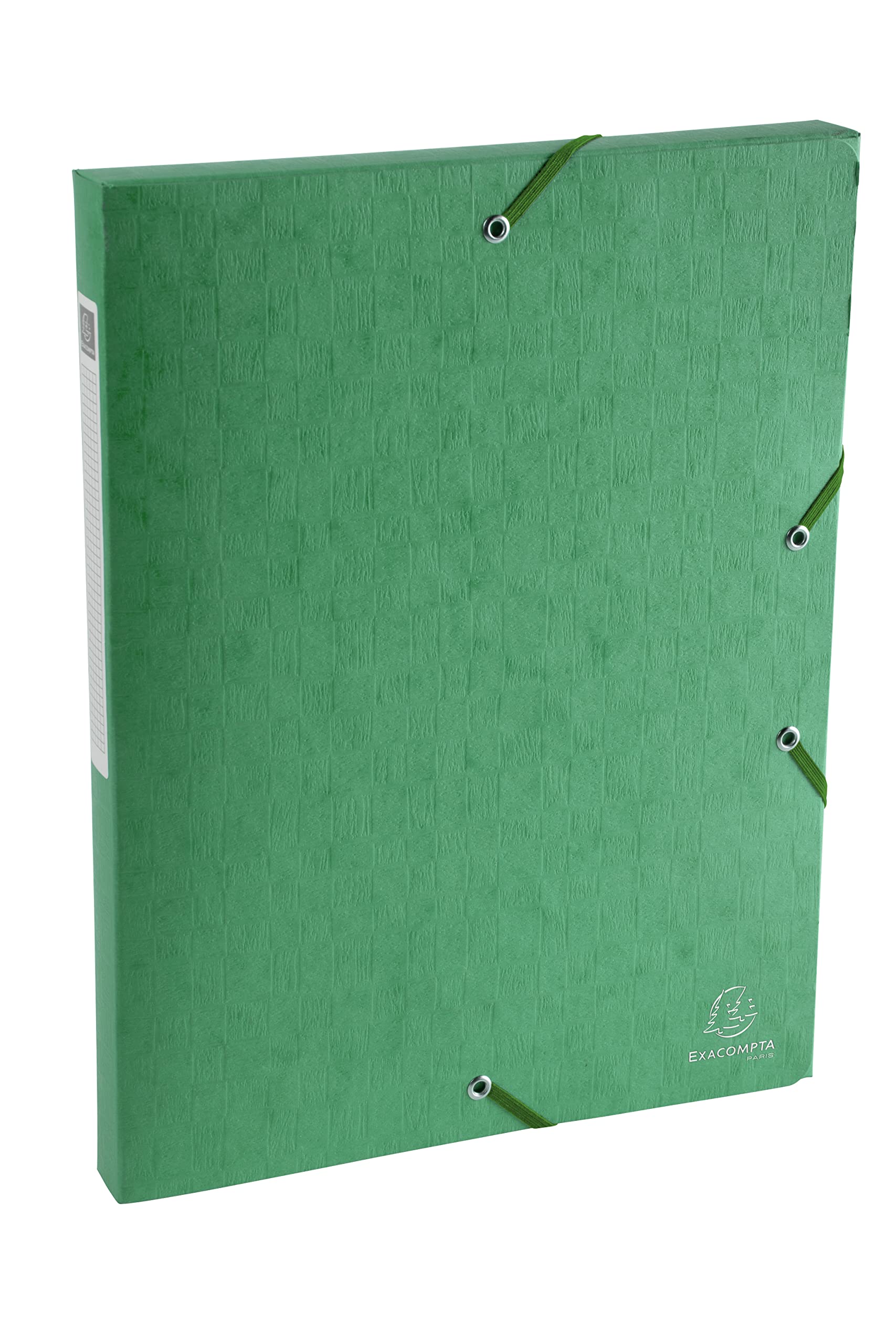 Exacompta - Ref 50703E - Scotten Filing Box - 250 x 330mm in Size, Suitable for Holding A4 Documents, 25mm Spine, 600gsm Genuine Pressboard, Spine Label - Green
