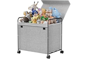 Kids Toy Chest with 360° Wheels, 117L Extra Large Toy Storage Organizer, Storage Box for Kids Toys, Dustproof Toddlers Toy Bi