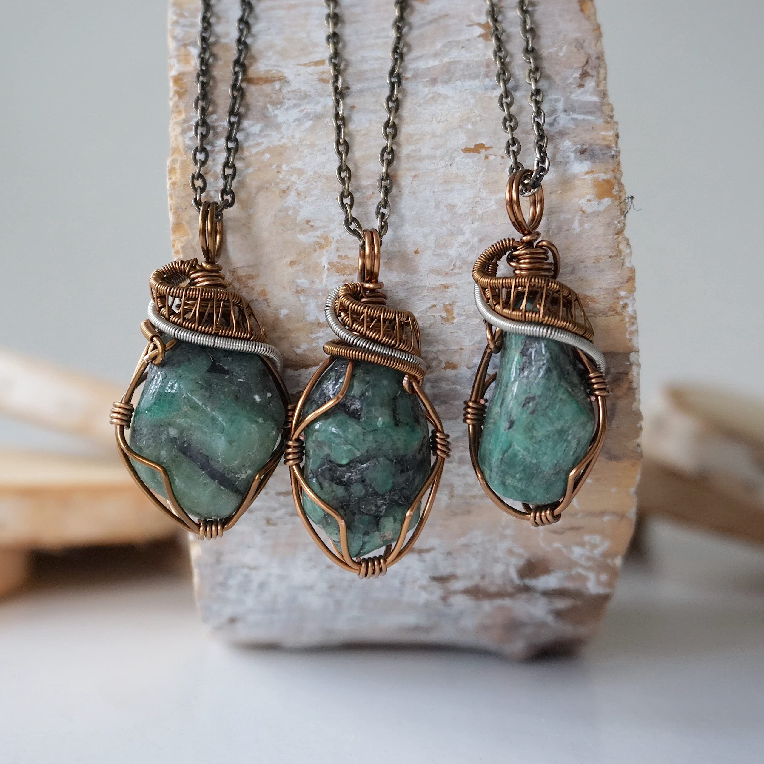 Raw Emerald Necklace