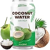 VIIBI Coconut Water with Pulp, Low Calorie All-Natural Drink with Electrolytes, NO added Sugar, Smart Alternative to Coffee, Soda, and Sports Drinks - Gluten Free, 11 Fl Oz (Pack of 24 Cans)