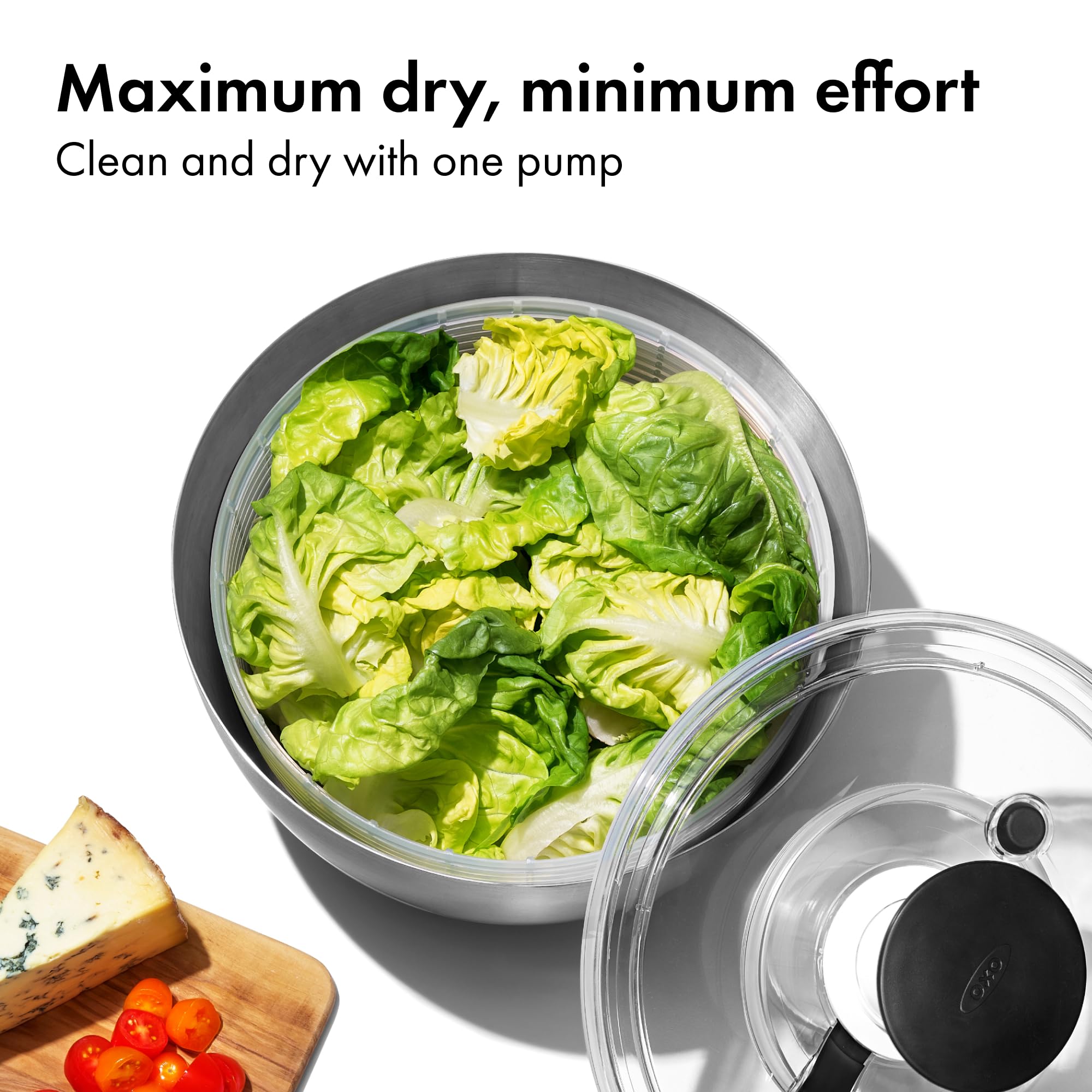 OXO Good Grips Stainless Steel Salad Spinner, 6.34 Qt.