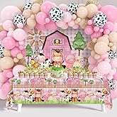 Farm Animal Themed Party Decoration for Girl,Farm Barn Animals Backdrop Banner Farmhouse Animals Decor Party Tablecloth Balloon Arch Garland Kit for Birthday Photography Baby Shower Party Supplies