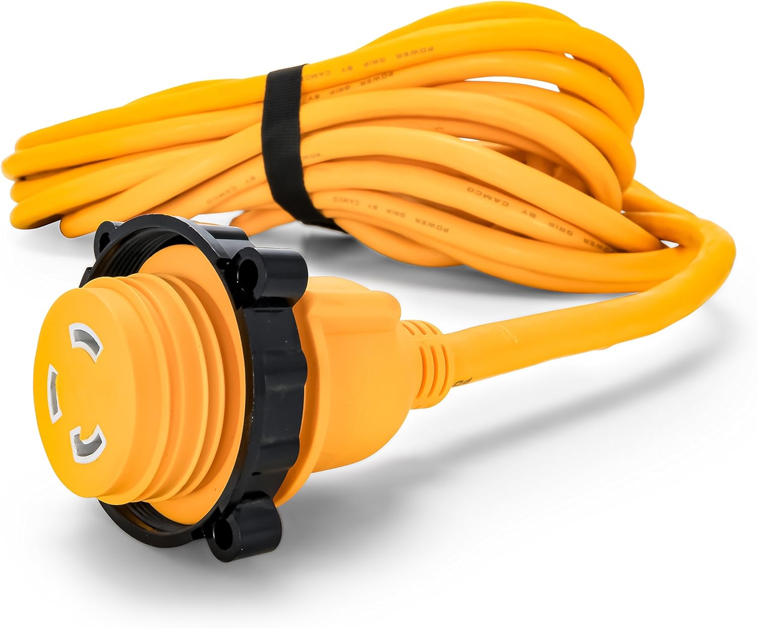 Camco 50’ PowerGrip Marine Extension Cord with 30M/30F Locking Adapters | Allows for Easy Boat Connection to Distant Power Outlets | Built to Last (55613): Automotive