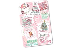 APPALACHIAN ARTISANS Clear Back Cover Insert for Kindle | Bookish Kindle Case Decor | Pink Christmas Kindle Insert for Clear Case | Booktok Holiday Stickers | Book Gifts for Women (Kindle Paperwhite 11th Generation)
