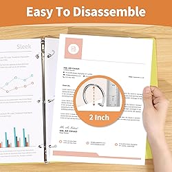 SUNEE 3 Ring Binder 2 Inch 1 Pack, Clear View