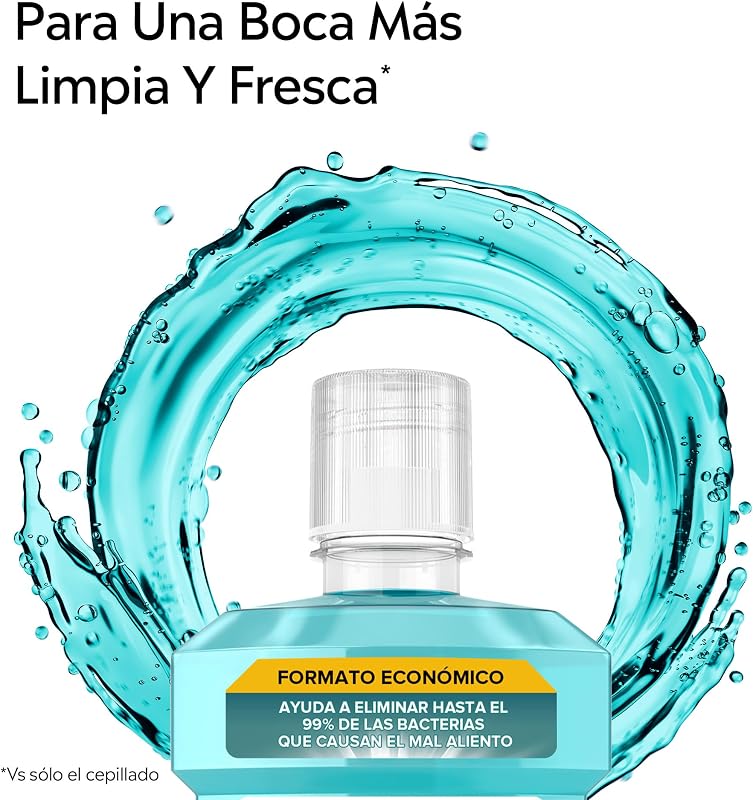 Mentol Enjuague Bucal Sabor Menta Intensa, Pack de 2 x 1 L