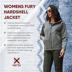 Vertx Fury Hardshell Womens Lightweight Zipped Rain