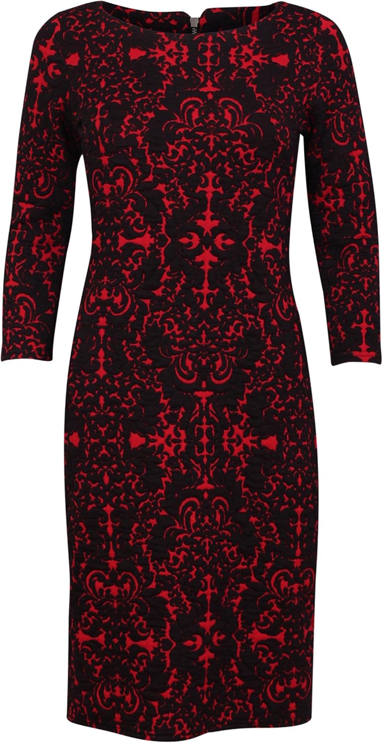 New Ladies Ex Debenhams Red Black Tribal Print Party Dress Size 10