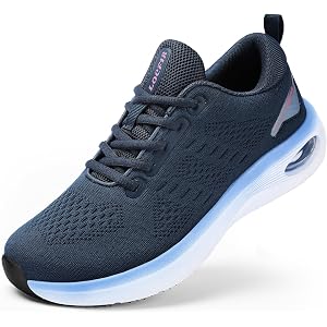 LOCFIR Womens Wide Orthopedic Walking Shoes with Cushioned Arch Support Lace-Up Running Sneakers