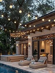 30FT LED Outdoor String Lights, G40 Globe Patio