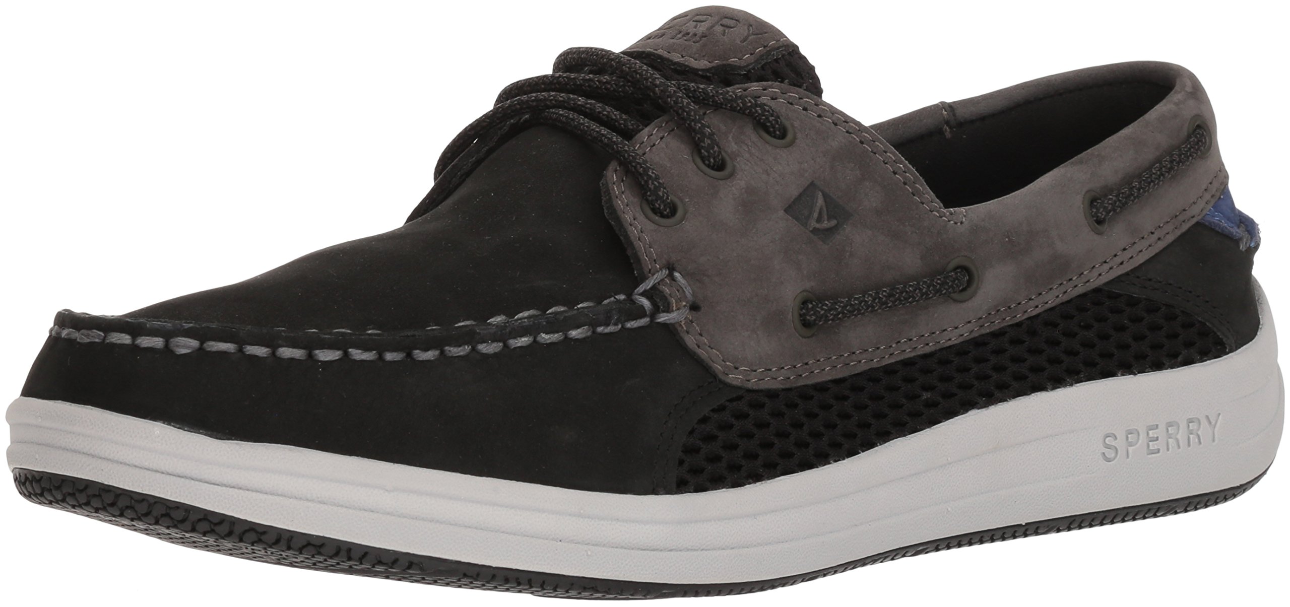 black and grey sperrys