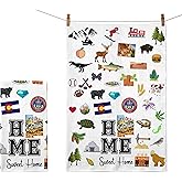 Ezen66Gifts Home Sweet Home Colorado Kitchen Towel - Housewarming and Homecoming Gifts - Colorado State Favorite Symbol Dish Towels Gifts for Women Friends for Birthdays Mother's Day and Holidays