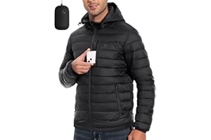 Pioneer Camp Men's Lightweight Packable Puffer Jacket with Hood Warm Puffy Winter Jacket Coat Insulated for Ski Hiking Travel