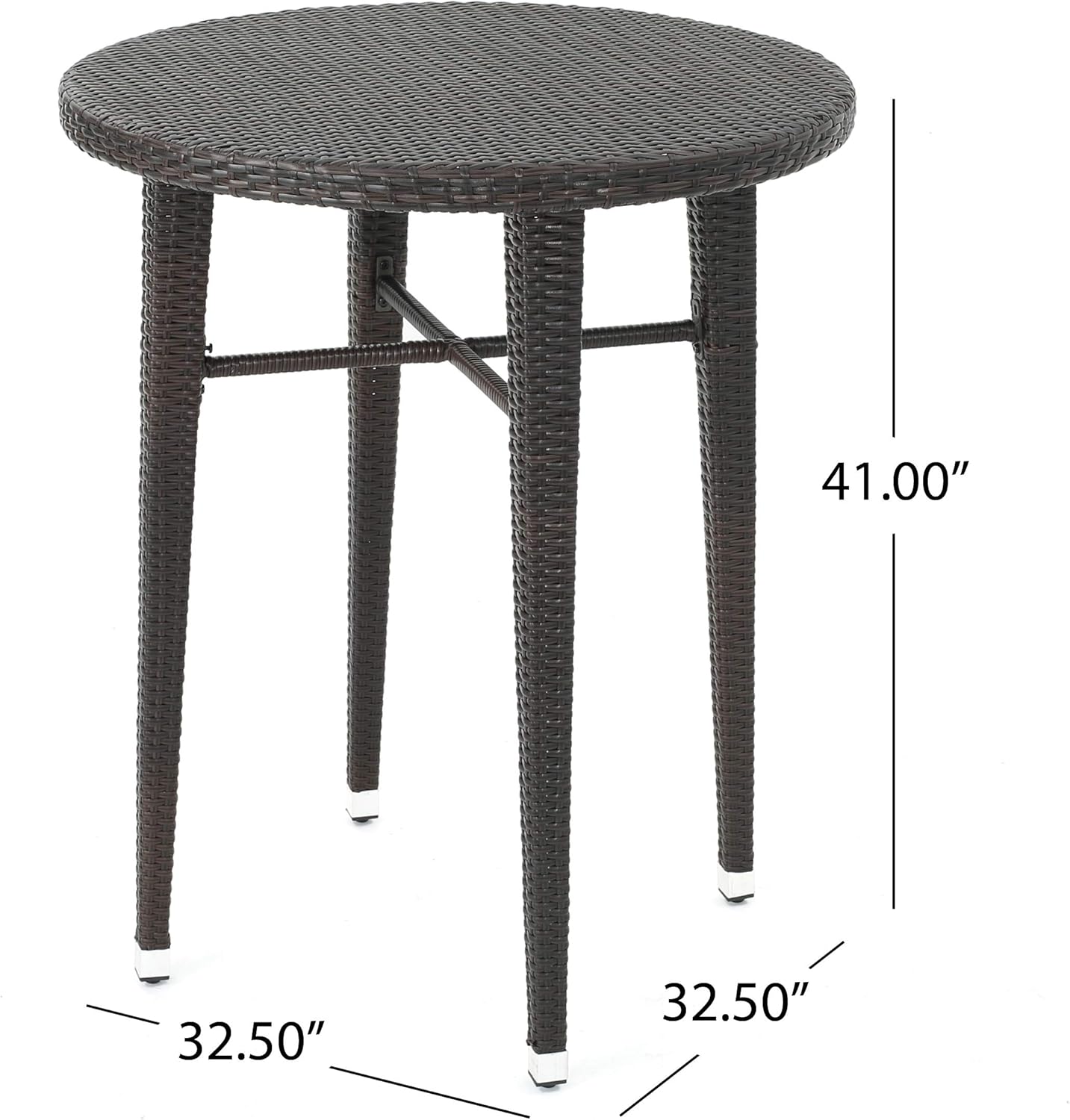 Christopher Knight Home Dominica Outdoor 32.5" Round Wicker Bar Table, Multibrown: Garden & Outdoor