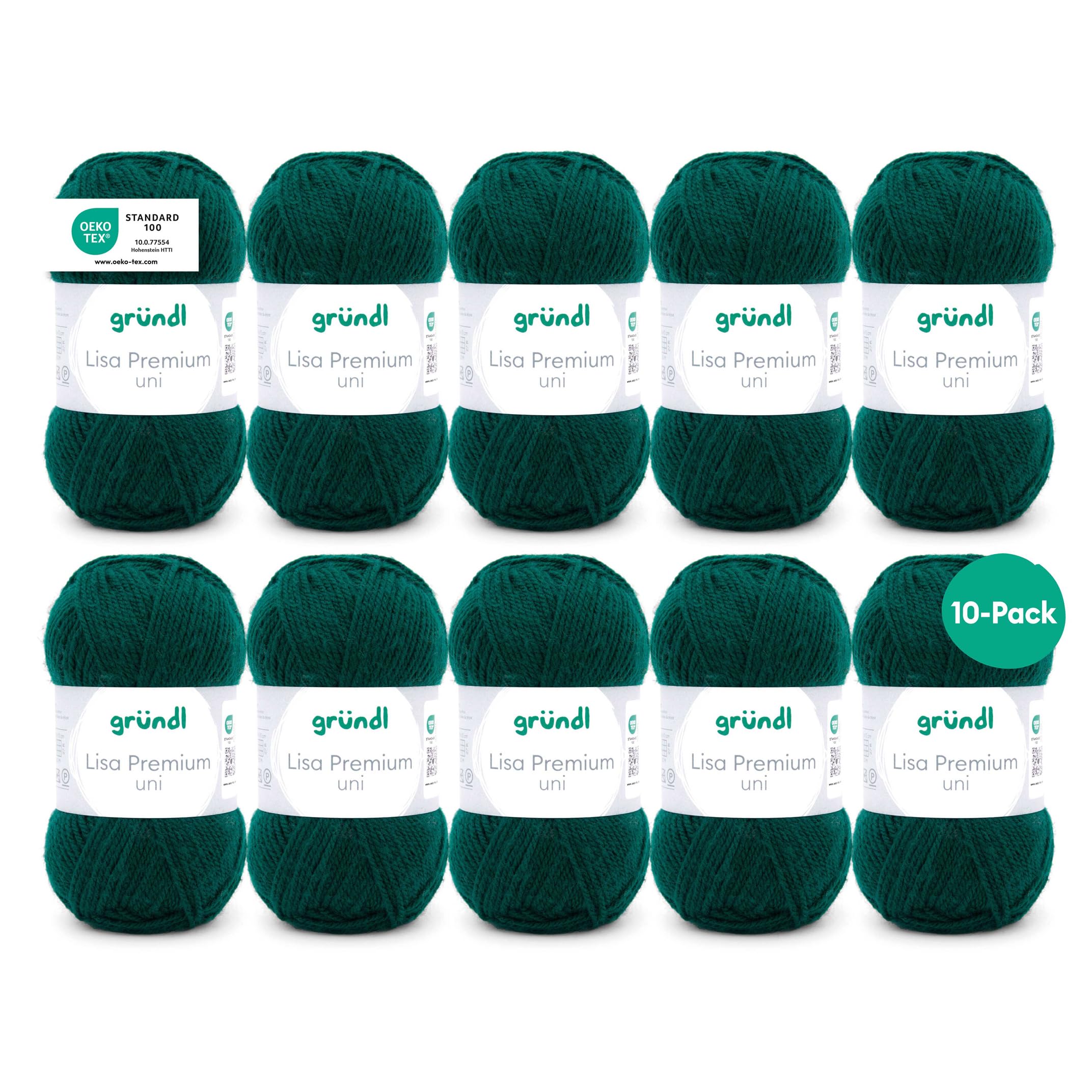 Grundl Lisa Premium uni 50g - fir green 16 -Pack of 10 — image 1