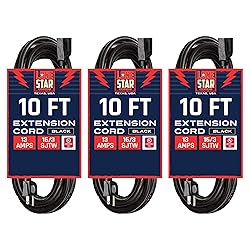 Lone Star 3 Pack 10 ft Outdoor Extension Cord, 16/3