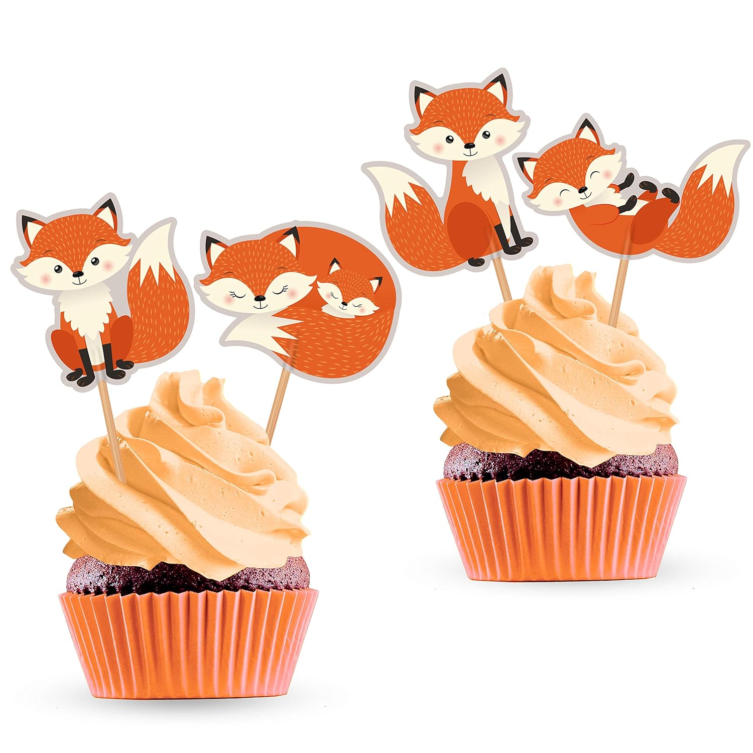 fox cupcakes for baby shower