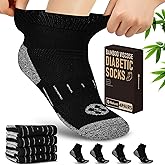 NOLUNT Diabetic Socks for Men,4 Pairs Ankle Diabetic Neuropathy Socks for Men Size 9-11/10-13/13-15.