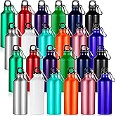 Gandeer 24 Pcs Aluminum Water Bottle 17oz Aluminum Reusable Bottles with Clips Sports Lightweight Water Multipack Easy Carry Leakproof Travel for Gym Hiking Cycling Sports Outdoor(Multi Color)