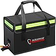 ROLOWAY Lipo Battery Bag Fireproof Bag (15 x 8.5 x 10 inch), Large Lipo Bag Fireproof Battery Bag, Lipo Safe Bag with Comfortable Handle, Reflective Strip, Lipo Charging Bag