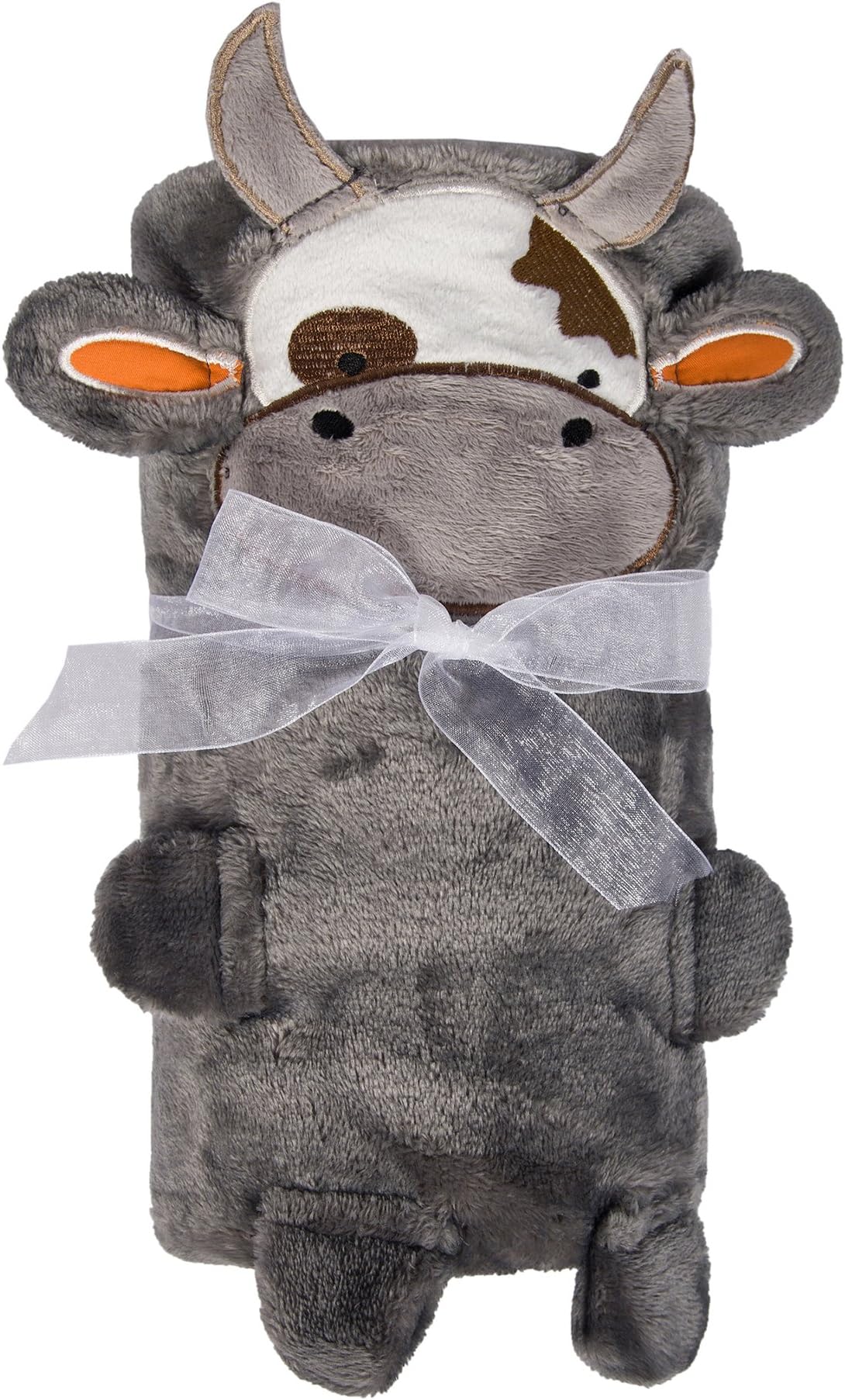 Animal Baby Blanket, Super Soft Fannel Fleece Blanket Security Receiving Swaddle Wrap Throws, 3D Cow Shape Grey, 75cmx100cm