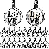 Yeyeplum 20 Pcs Soccer Gifts Makeup Bag Clear Waterproof PVC Soccer Cosmetic Bags Travel Toiletry Zipper Pouch Round Portable Sport Cosmetic Case for Women Girls Team Gift Party Favors