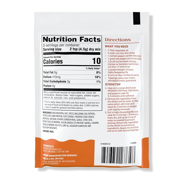 AMAZON GROCERY, FAJITA SEASONING MIX, 1.27 OZ