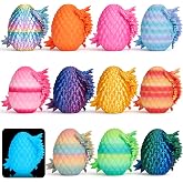 12PCS 3D Printed Dragon Eggs Articulated Dragon Egg Fidget Toy 3D Printed Dinosaur Egg Surprise Animals Figurines Goodie Bag Fillers Party Favors Gifts Classroom Prizes for Kids Teens 5-7 8-12