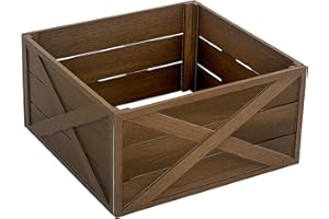 HOMCOM Wooden Christmas Tree Collar Box, 28" Farmhouse Christmas Tree Base Cover, Xmas Decoration for Home, Party, Holiday, D