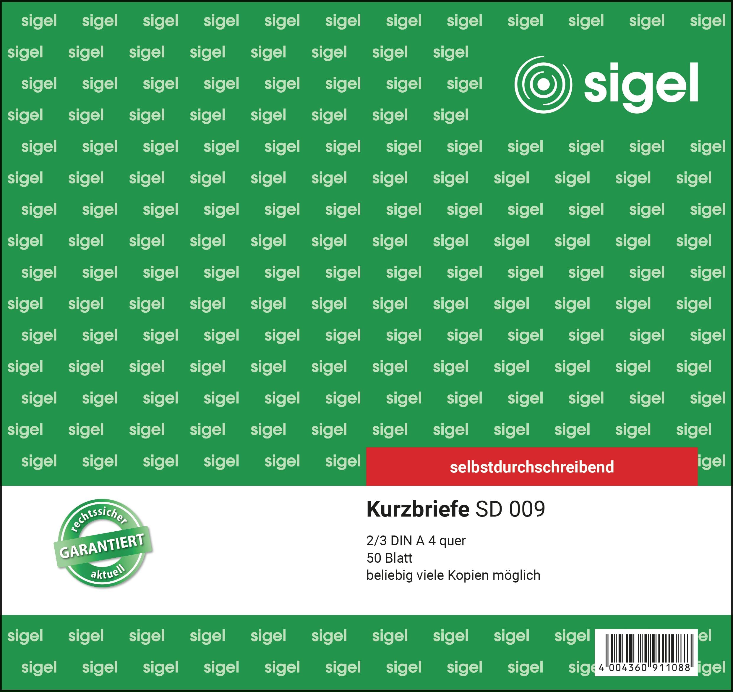 SIGEL SD009 Short Letters CFB 2/3 A4 50 Sheets Carbonless Copying