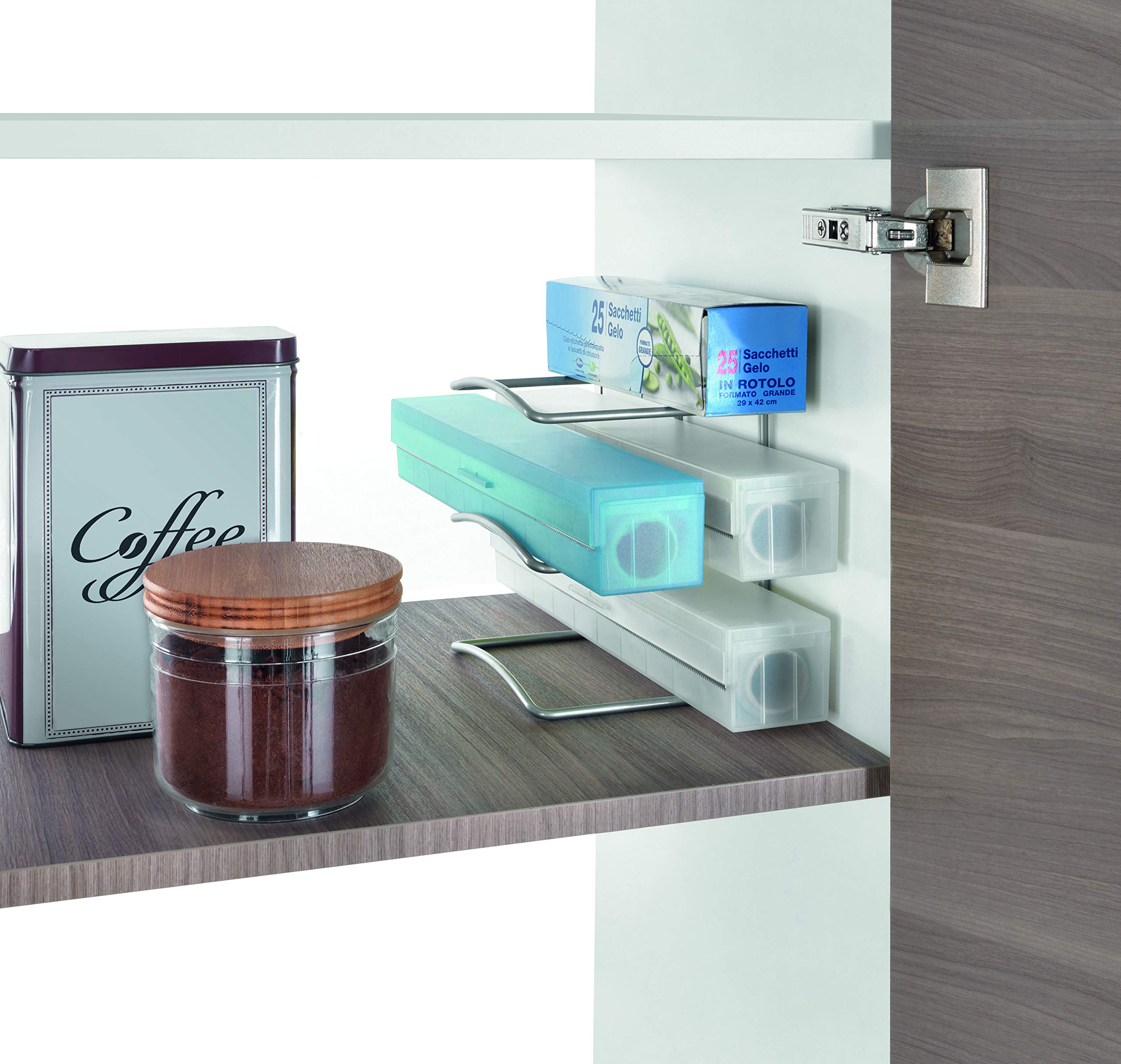 Metaltex Kitchen Roll Holder, Metallic Grey, 12 x 14 x 15 cm