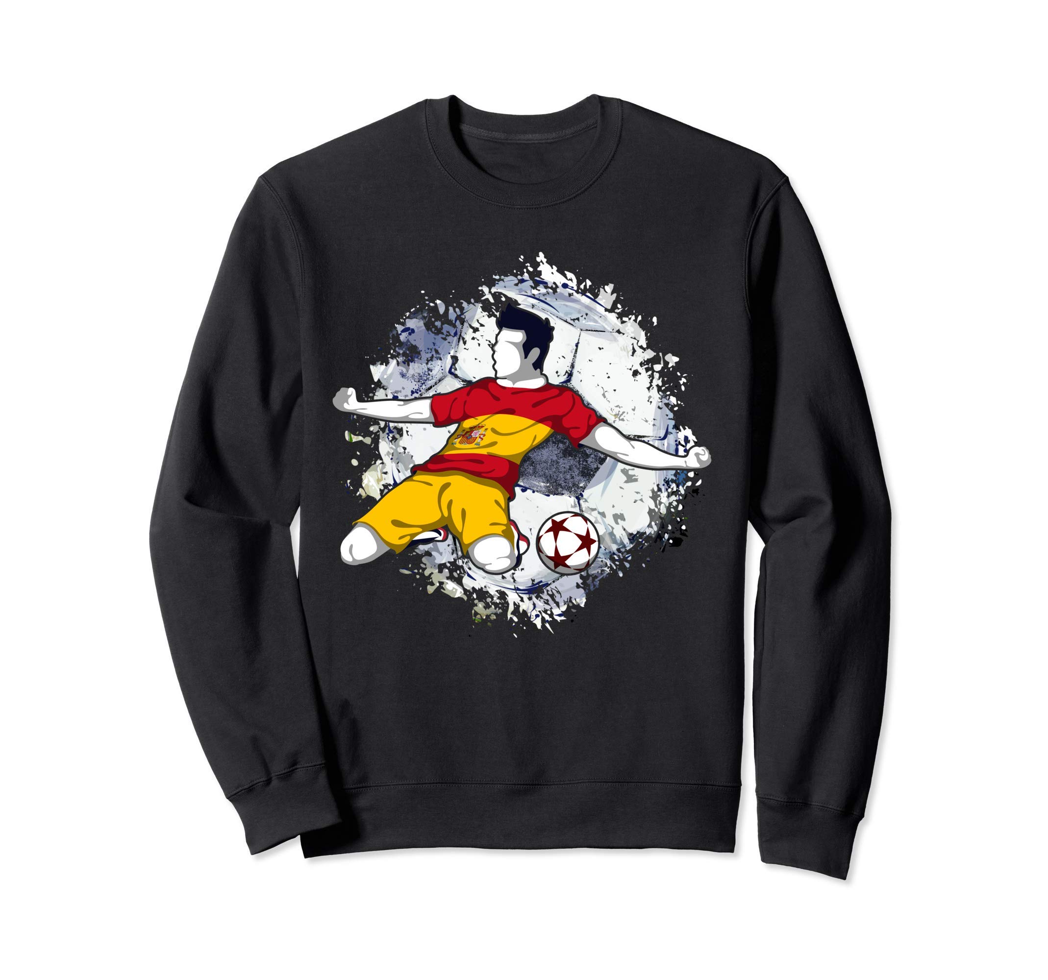 Spain Soccer Spanish National Flag Football Striker Design Sweatshirt