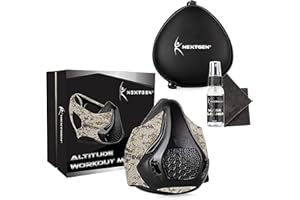 NEXTGEN Workout Mask High Altitude Cardio Breathing & Respiratory Strength Trainer 24 Oxygen Deprivation Levels, 8 Replaceable Carbon Filters Sport Elevation Vented Respirator for Athletes