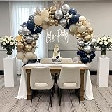 Netnology Navy Blue Gold Silver Balloon Arch Kit 151pcs Party Decor view 8