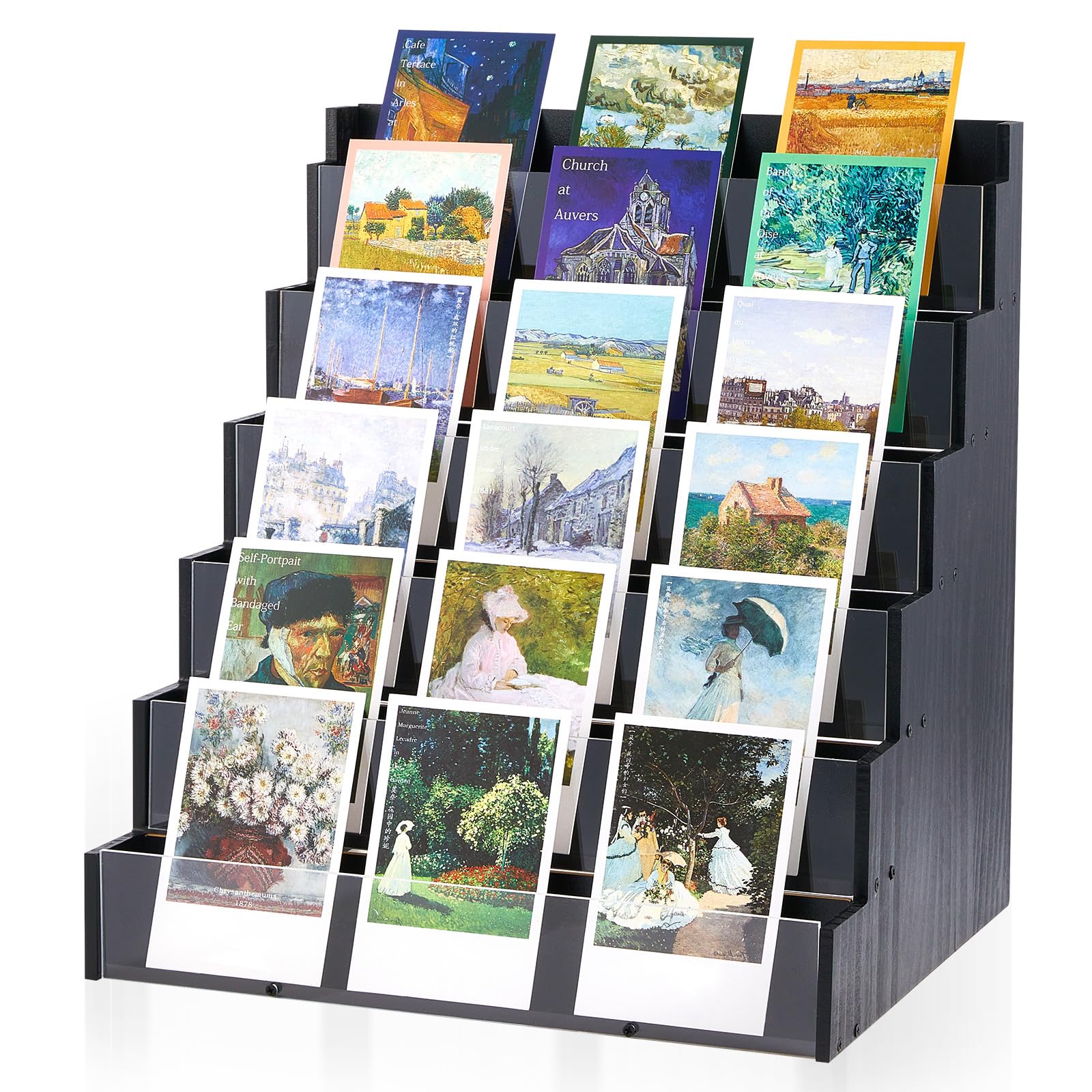Yuntau 6 Tier Greeting Card Display Stand Black