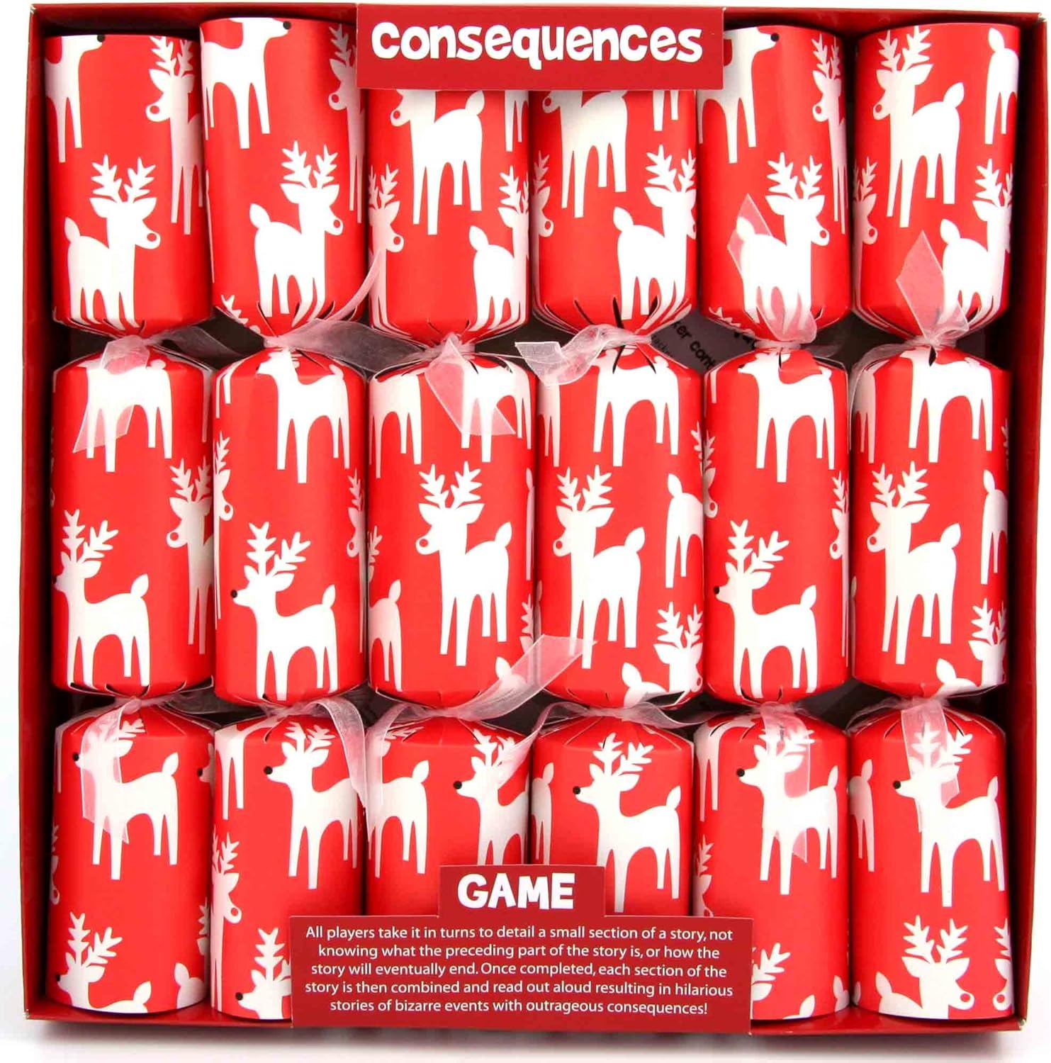 Kuckoo Crackers 6 x 12inch Consequence Game Christmas Crackers