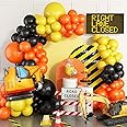Construction Party Balloon Garland Kit, Construction Birthday Party Supplies Orange Black Yellow Balloon Garland with Truck Foil Balloon for Construction Quarantine Party Decorations