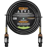 25 Foot - WBC-PRO-SPEAKER-12 AWG (2 Core Config.) &ndash; High-Purity OFC (99.99%) &ndash; Pro-Grade &ndash; High-Definition Loudspeaker/DJ/PA Speaker Cable with Neutrik NL2FXX-W-S 2-Pole Silver SpeakON Connectors