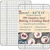 Cooling Racks for Cooking and Baking - 8.5"x12" Oven Safe Premium Stainless Steel Heavy Duty Baking Rack Tight-Wire, Fits Qua