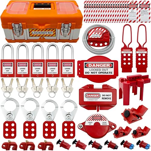 Lockout Tagout Kit Electrical Loto - Group Lockout Hasps, Lockout Tags