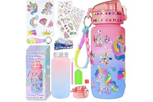 DIAYIKO Decorate Your Own Water Bottle Kits for Girls Age 4-6-8-10-12, Unicorn Gem Diamond Painting Crafts, Arts and Crafts for Kids Ages 8-12, Birthday Gifts for Girls