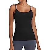 MathCat Camisole Workout Tank Tops for Women with Built in Bra Adjustable Straps Yoga Athletic Tops U-Back
