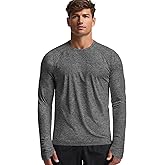Zengjo Mens Long Sleeve Workout Shirts Light Weight Quick Dry UV/SPF Athletic T-Shirt Running Hiking with Thumb Holes