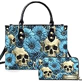 Personalized Halloween Leather Handbag – Custom Witch 3D Printing Effect Purses For Women – Spooky Gothic Shoulder Bag