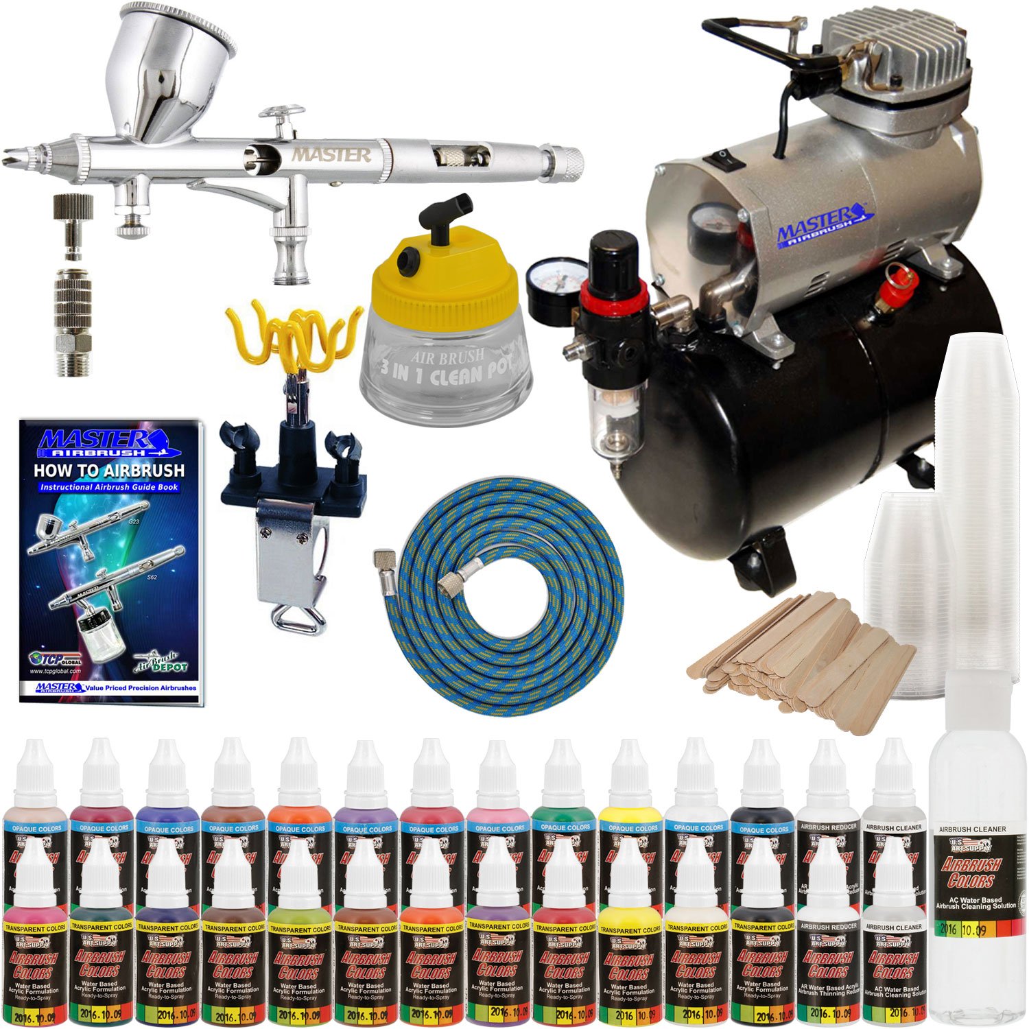 Airbrush Kit With Master Airbrush Tank Compressor 6 Portable TC20T G44