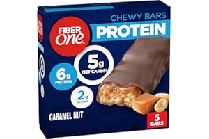 Fiber One Chewy Protein Bars, Caramel Nut, Protein Snacks, 1.17 oz, 5 ct