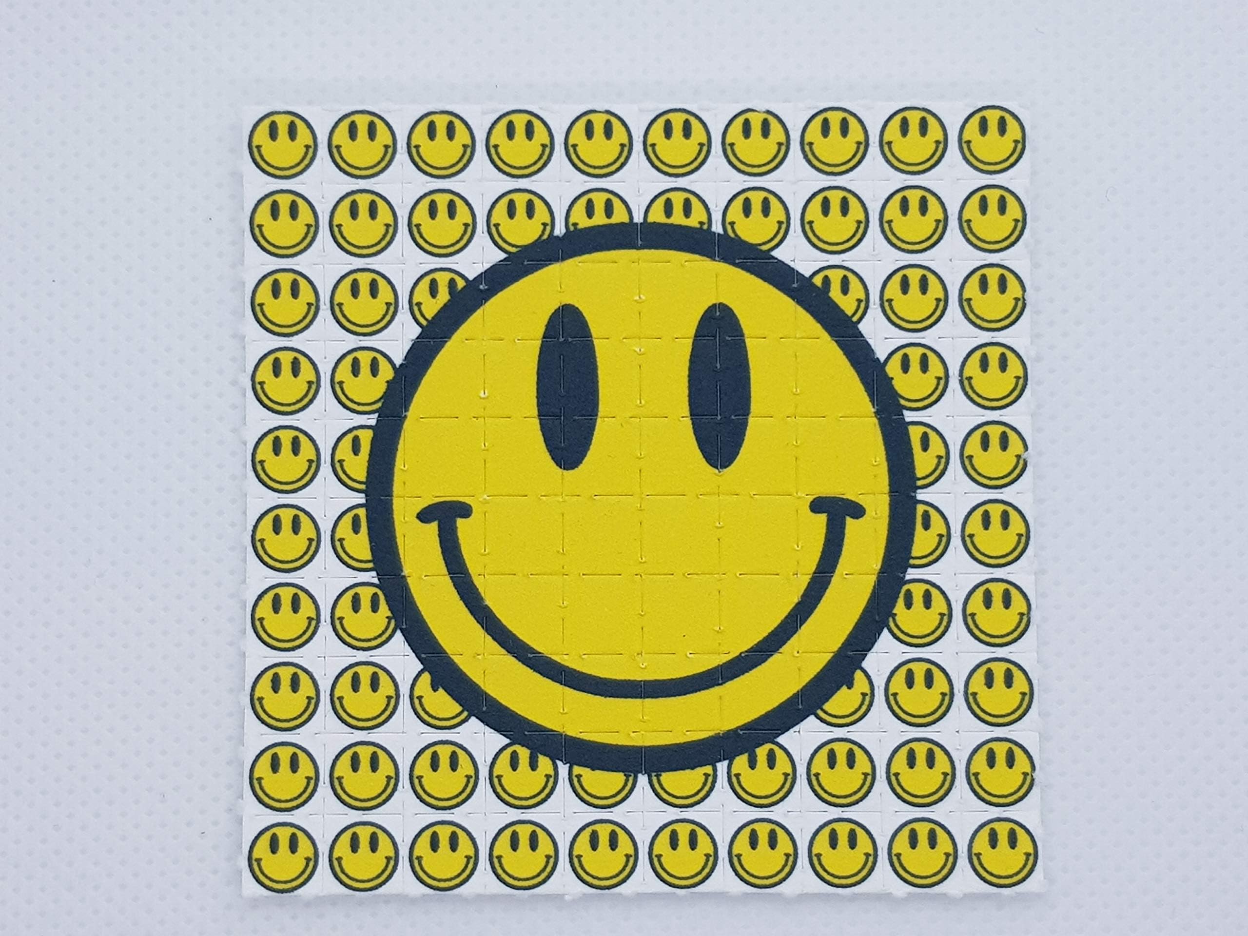 Blotter Art - Oldschool Smiley Face LSD Blotter Acid Sheet