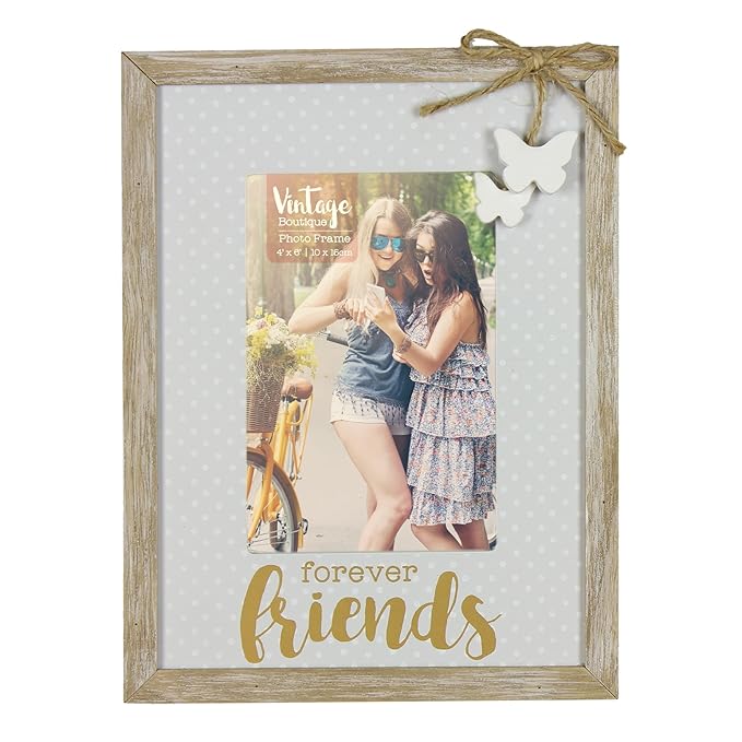 Vintage Style Forever Friends Photo Frame 4" x 6
