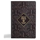 KJV Holy Bible, Giant Print with Cross-References, Dark Brown LeatherTouch, Thumb Index, Ribbon Marker, Red Letter, Full-Color Maps, Easy-to-Read MCM Type, King James Version