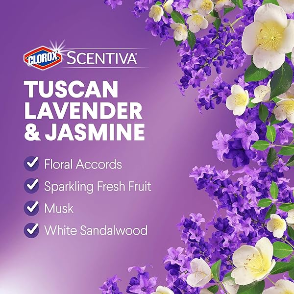CLOROX DISINFECTING WIPES CLOROX SCENTIVA DISINFECTING WET MOPPING PAD REFILLS FOR FLOOR CLEANING, TUSCAN LAVENDER & JASMINE, 24 COUNT
